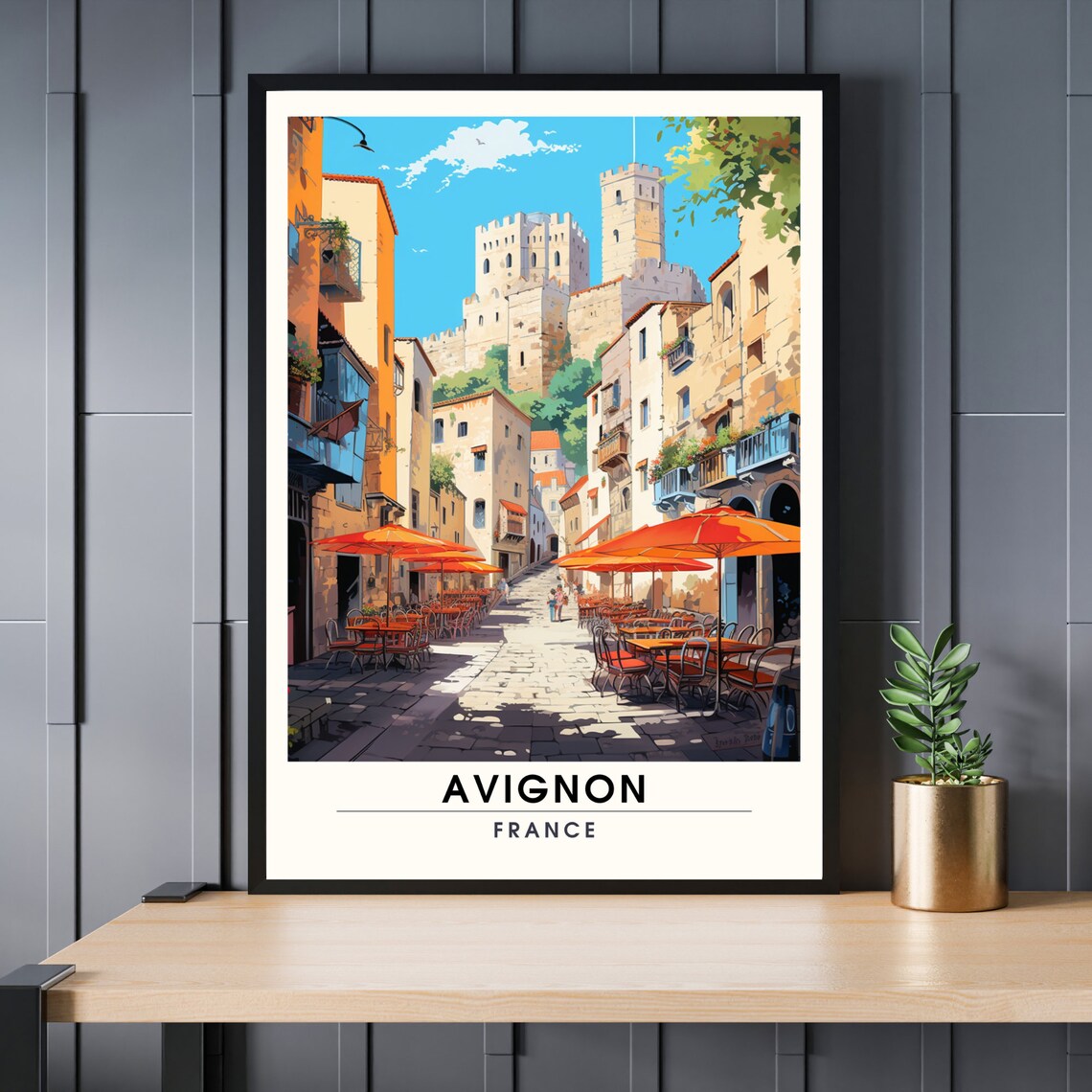 Avignon Travel Poster, Provence France Art Print