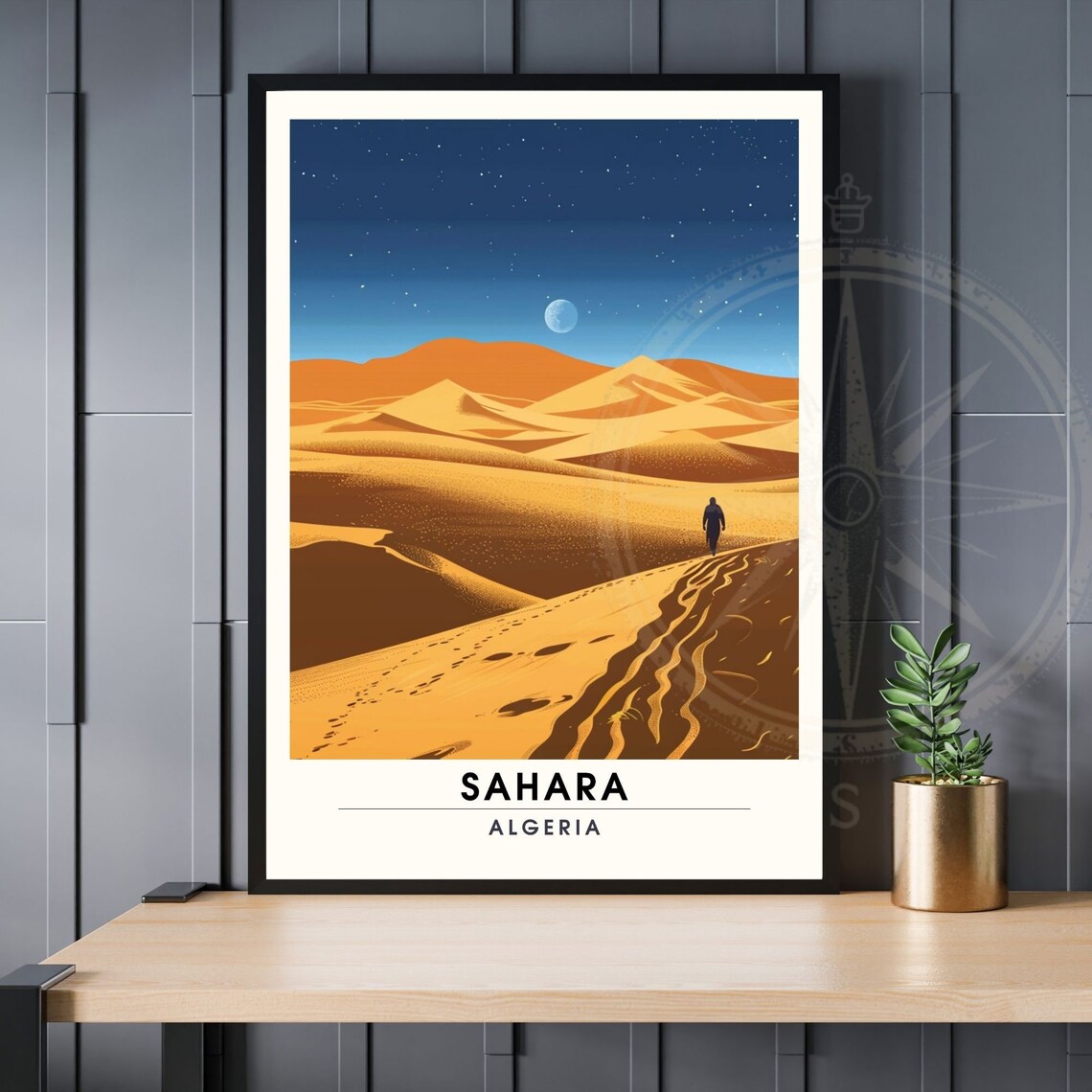 Sahara Algeria Travel Poster, Place-Inspired Art Print