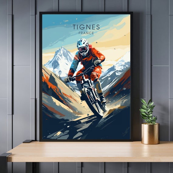 Tignes Poster Mountain Bike Print Biking