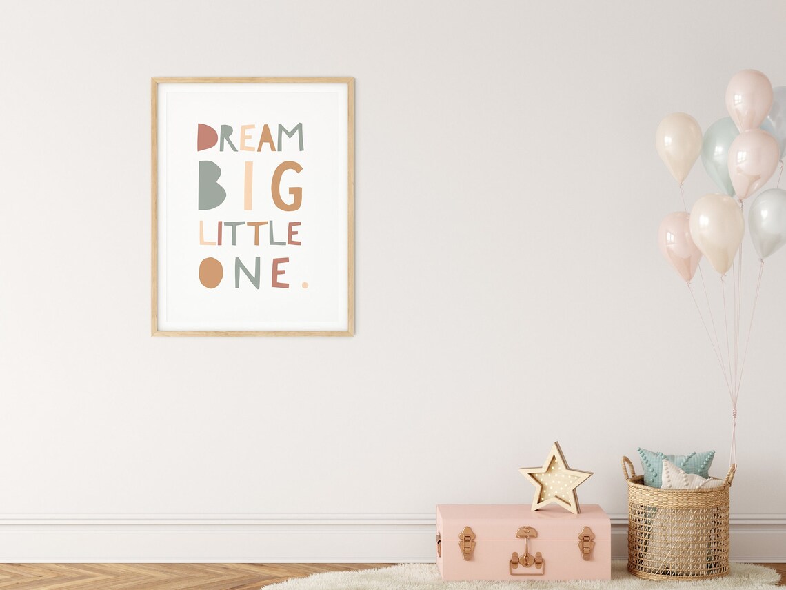 Dream Big Little One Nursery Quote Art Print - Image 2