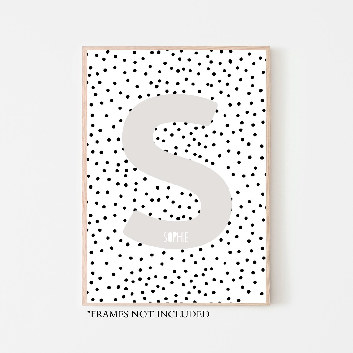Letter Polka Print Personalized Nursery Decor Art Print - Image 2