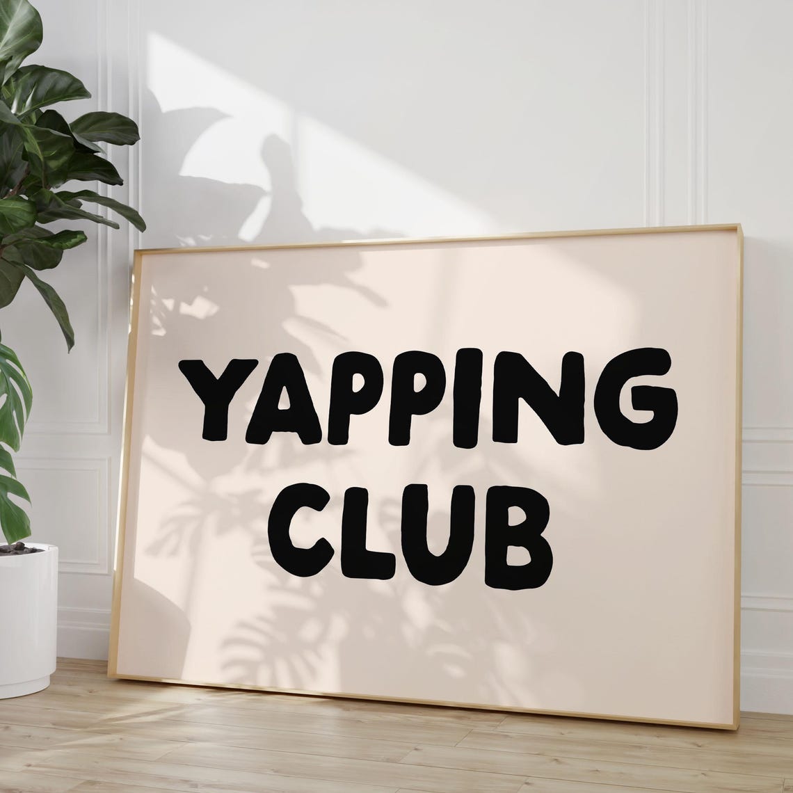 Yapping Club Bold Bubble Letters Funny Quote Typographic Poster