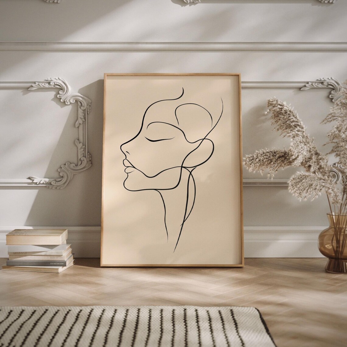 Minimalist Face Line Art, Abstract Woman Portrait - Image 2