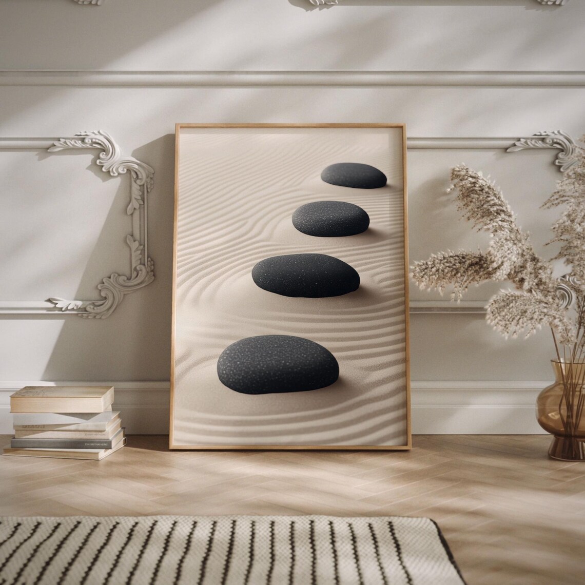 Zen Balance Japanese Rock Stack, Minimalist Decor - Image 2