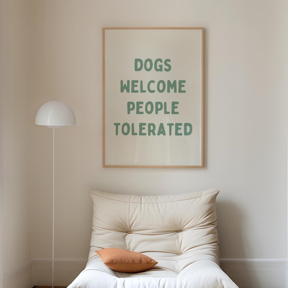 Dogs Welcome People Tolerated Retro Art Print Funny Dog Prints Trendy Living Room Wall Art Dog Owner Gifts