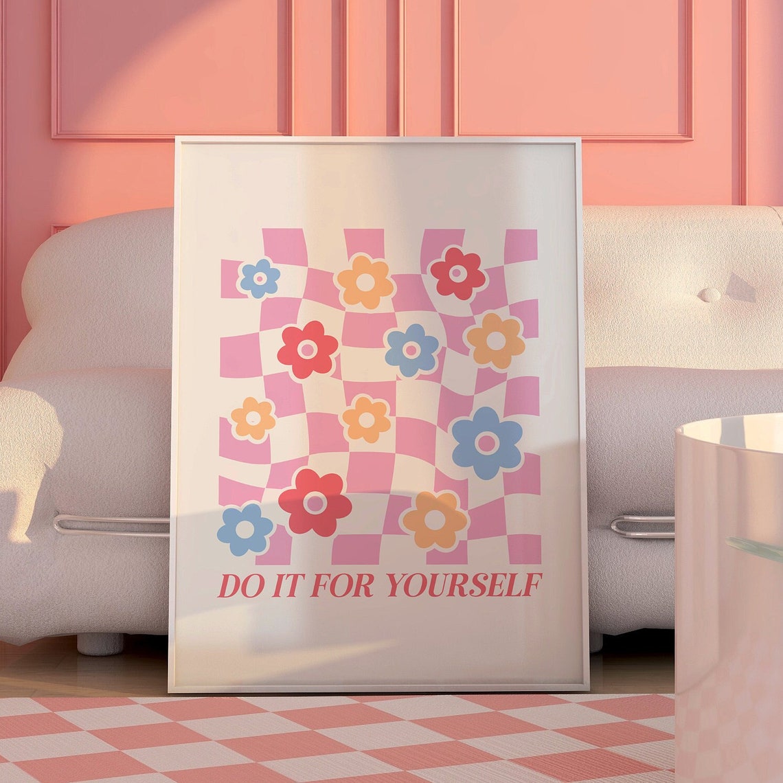 Self Love Quotes Print Do It For Yourself Print Self Love Affirmations Poster Trendy Wall Art Funky Retro Aesthetic Wall Art