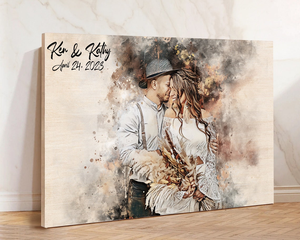 Wedding Guest Book Alternative Signatures Couple Portrait Poster - Image 2