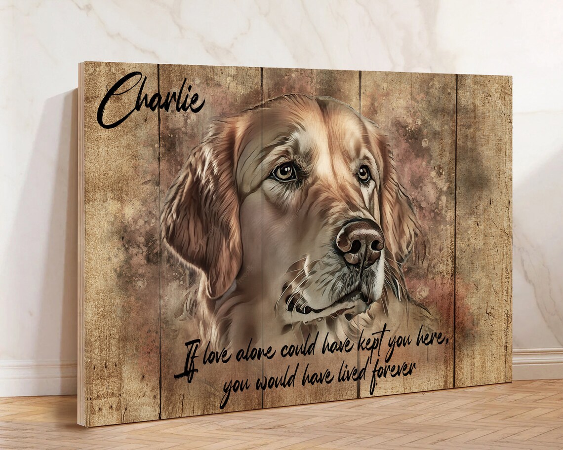 Rocky Beagle Memorial Portrait 2013 to 2023 Rustic Wood Poster - Image 3