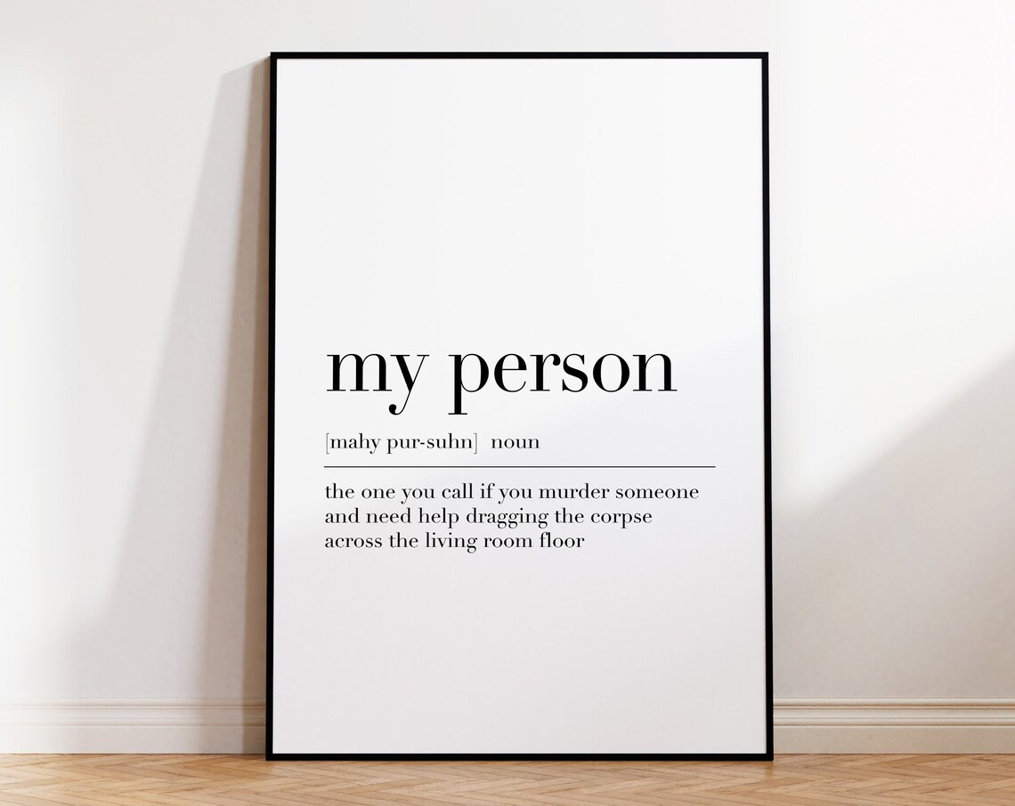 My Person Definition Dictionary Style Best Friend Quote Poster - Image 4