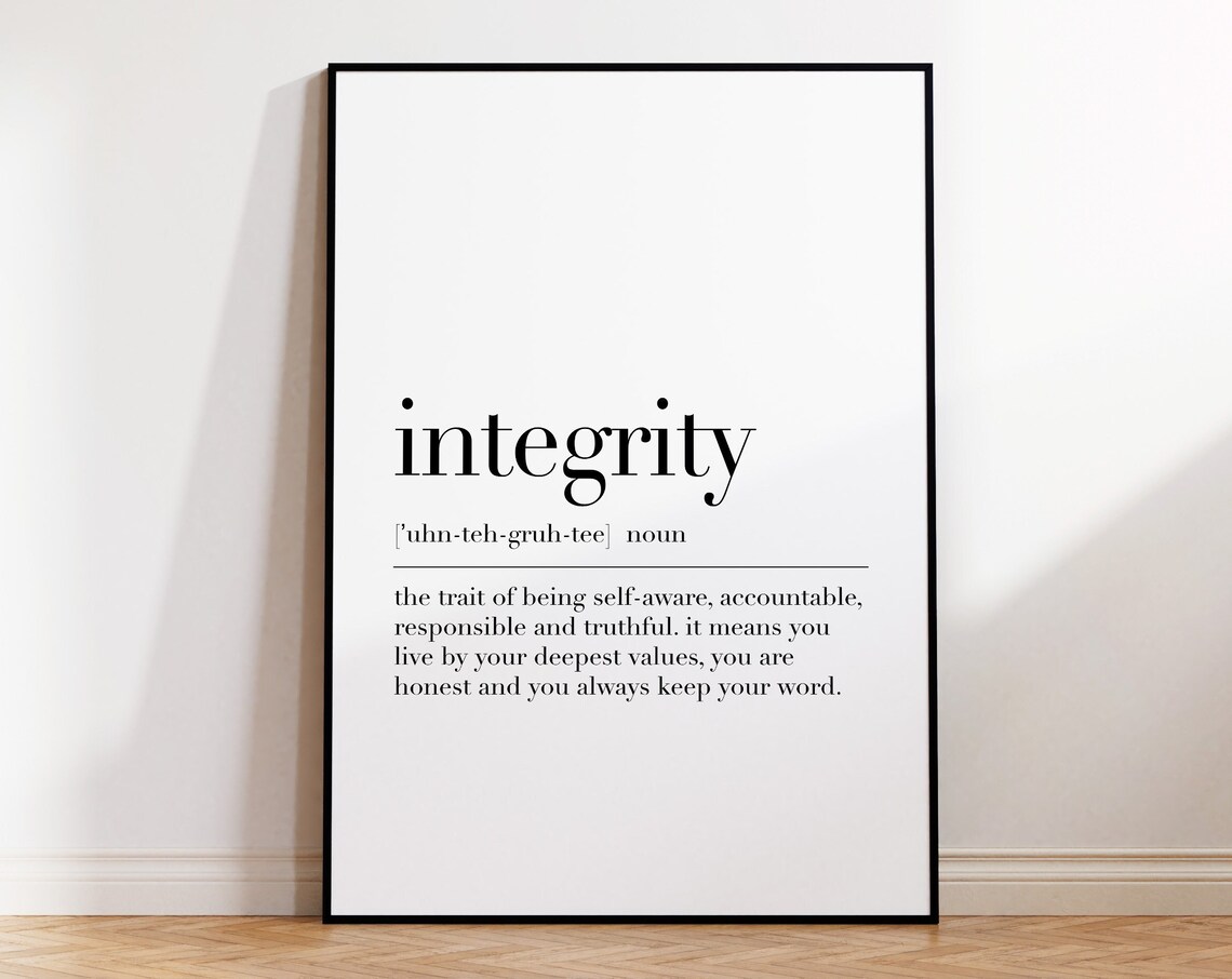 Integrity Definition Print Integrity Quote Poster Integrity Poster Integrity Sign Teamwork Poster Office Wall Art - Image 4
