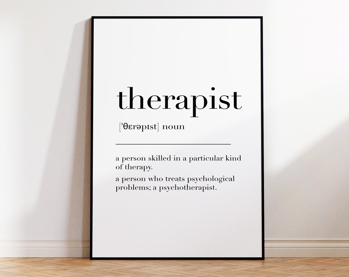 Therapist Therapist Print Therapist Poster Therapist Definition Therapist Wall Art Poster Therapist Definition Print