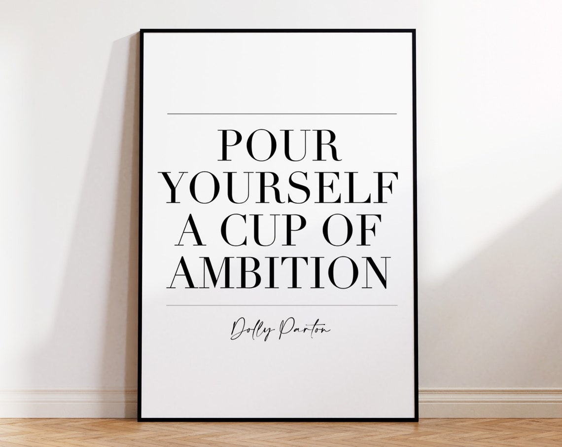 Pour Yourself A Cup Of Ambition Ambition Print Kitchen Sign Kitchen Wall Art Poster This Kitchen Is For Dancing Wall Art - Image 4