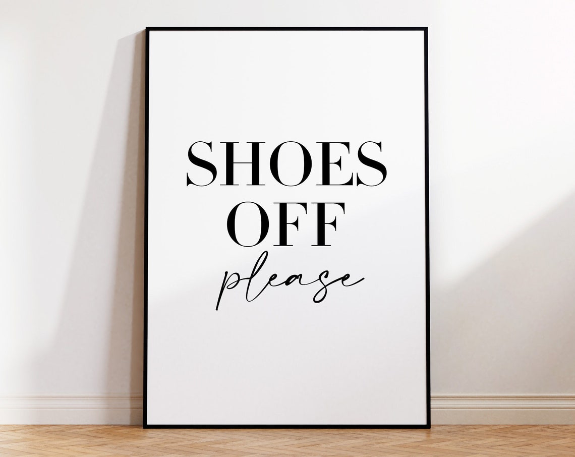 Shoes Off Please Minimalist Home Entryway Door Sign Quote Print - Image 4