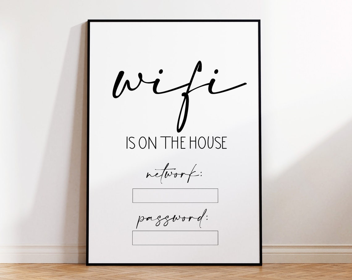 Wifi Is On The House Network Password Sign Kitchen Guest Room Poster - Image 4