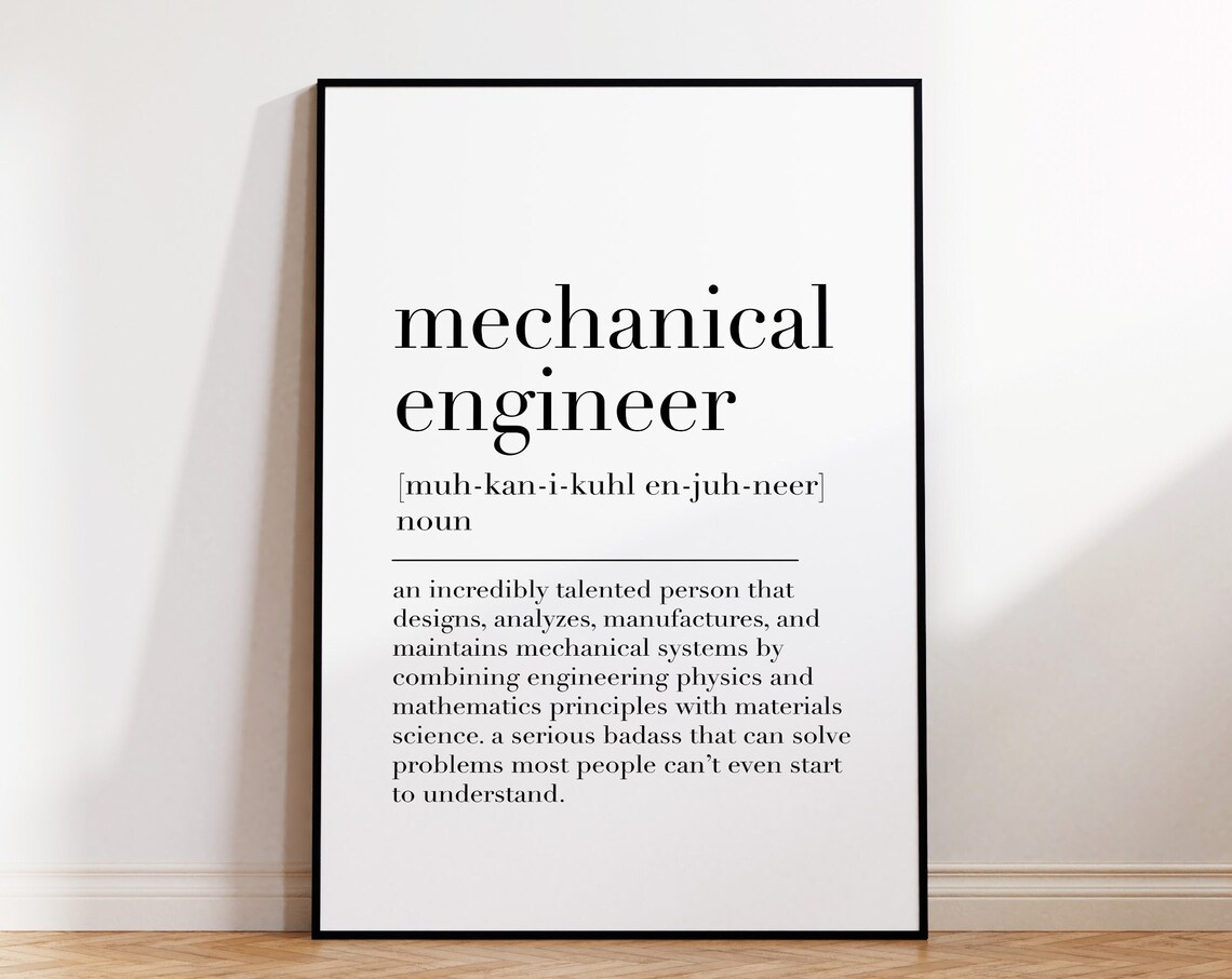 Mechanical Engineer Definition Gift For Engineer Engineer Quote Print Office Wall Art Poster Mechanical Engineer Gifts - Image 4