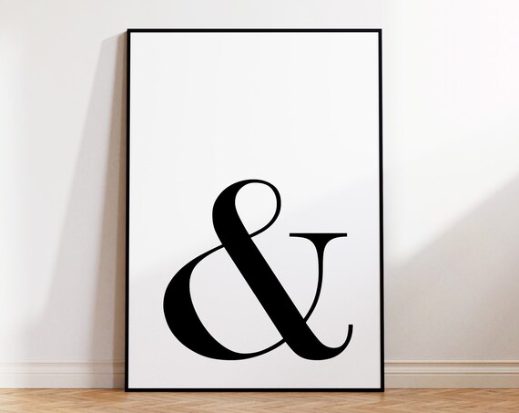 Ampersand Typography Print Oversized Serif Minimalist Art Poster