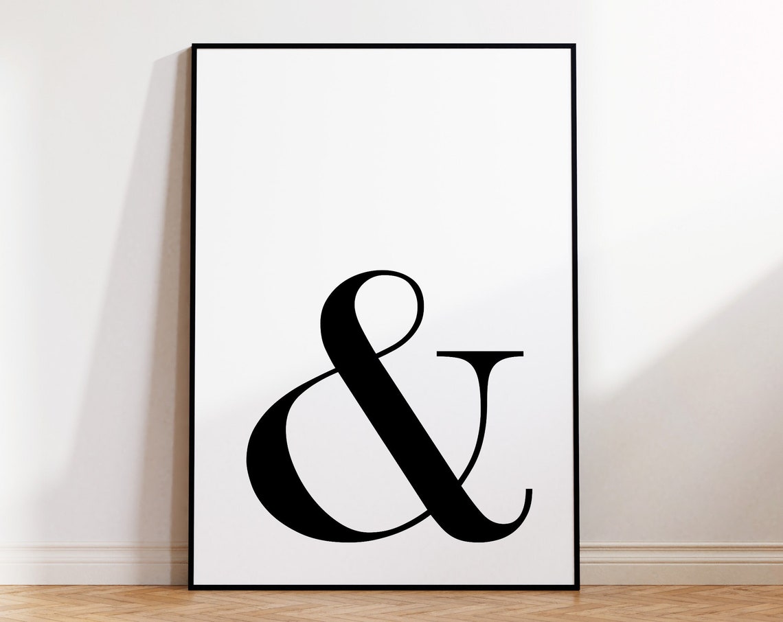 Ampersand Typography Print Oversized Serif Minimalist Art Poster