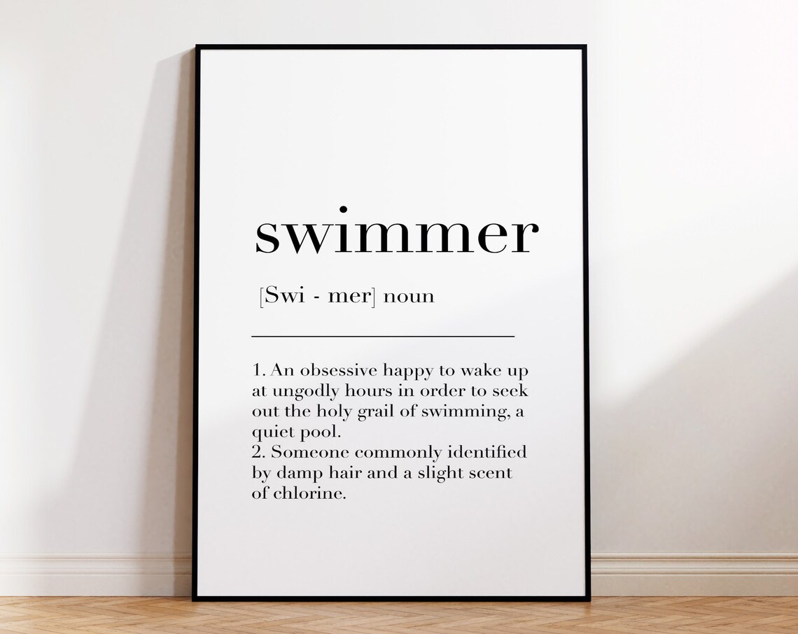 Swimmer Swimmer Print Swimmer Poster Swimmer Sign Swimmer Wall Art Decor Swimmer Definition Print Swimmer Gifts - Image 4