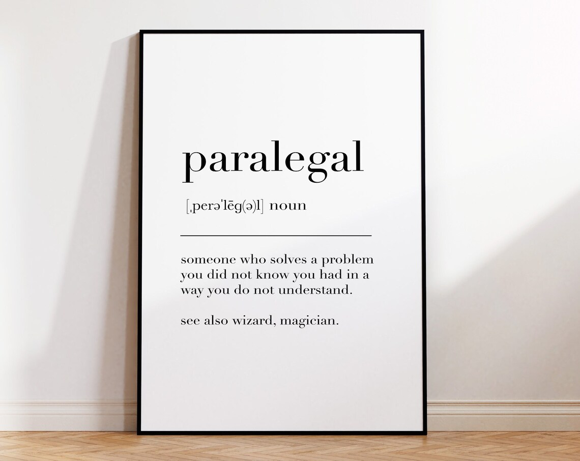 Paralegal Definition Print Paralegal Poster Paralegal Funny Definition Print Lawyer Office Decor Paralegal Gifts
