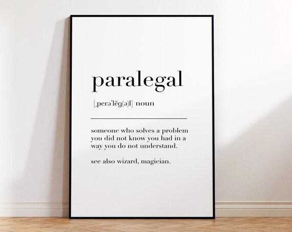 Paralegal Definition Print Paralegal Poster Paralegal Funny Definition Print Lawyer Office Decor Paralegal Gifts