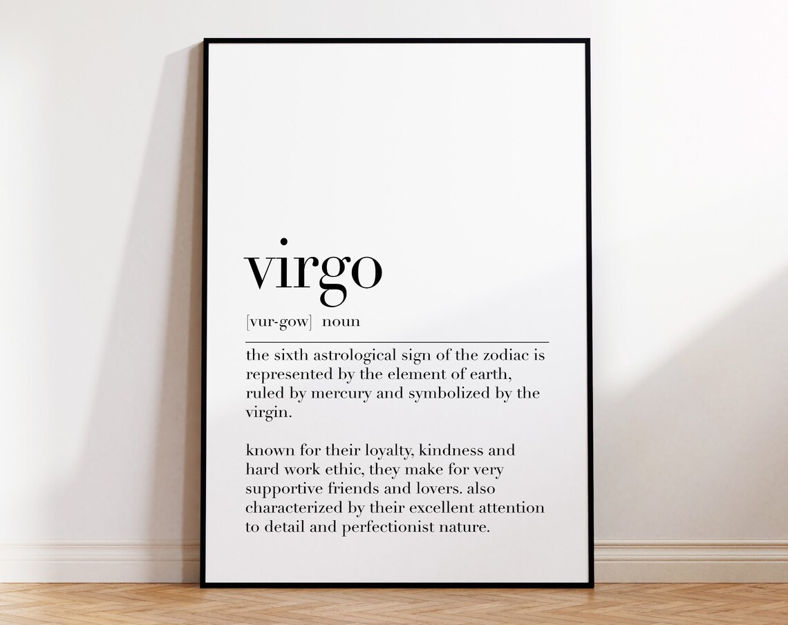 Virgo Definition Virgo Quote Wall Art Virgo Poster Zodiac Sign Gift Astrological Gifts Dictionary Poster Birthday Gift - Image 4