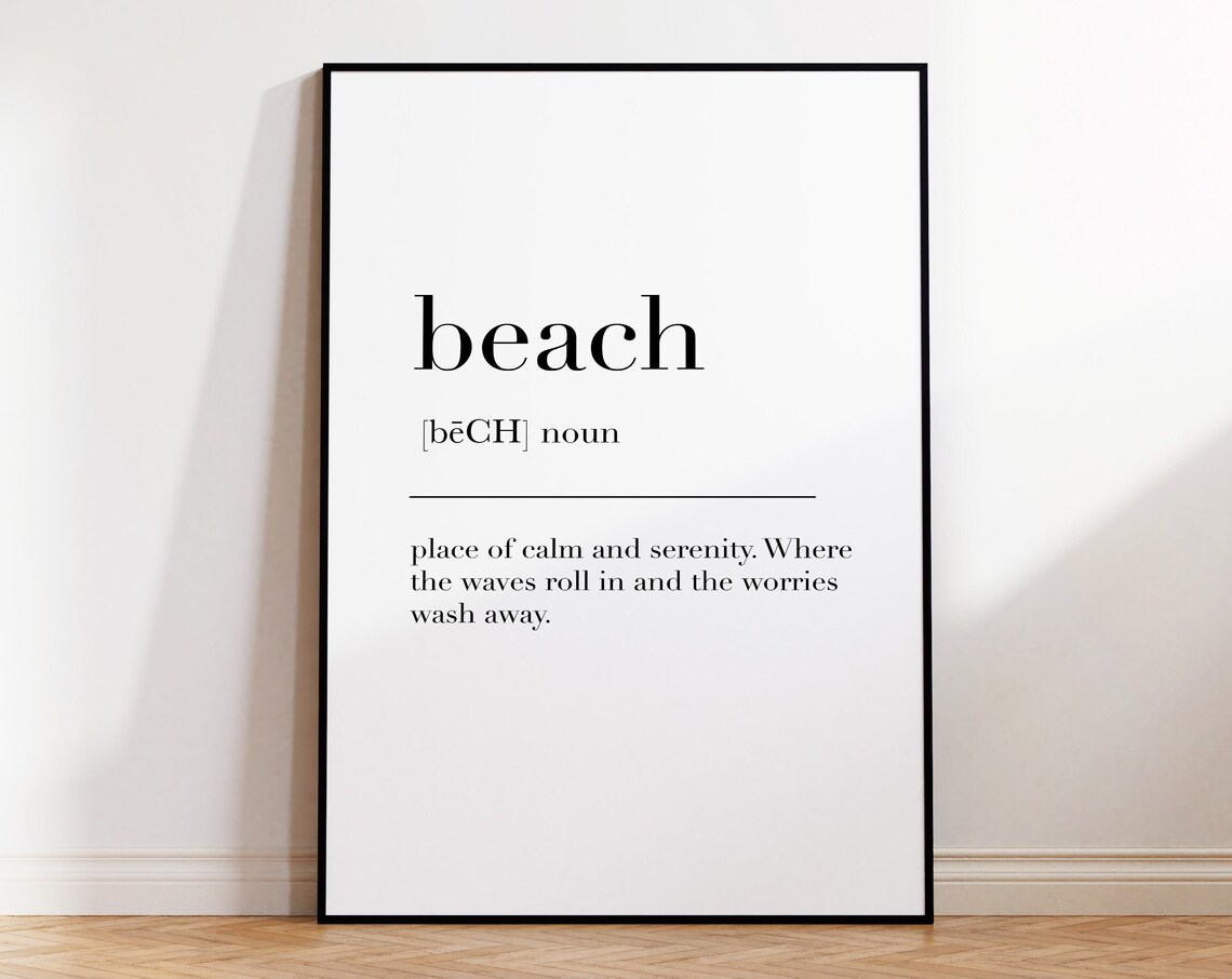 Beach Definition Print, Coastal Wall Art Poster
