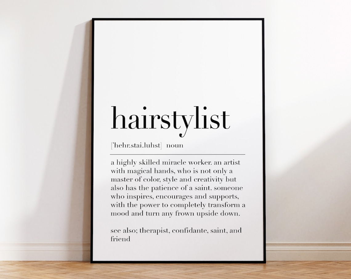Hairstylist Definition Appreciation Gift Salon Dictionary Word Poster - Image 4