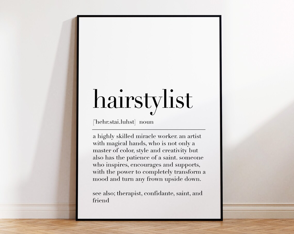 Hairstylist Hairstylist Poster Hairstylist Print Hair Salon Wall Decor Definition Print Hairdresser Gifts Poster - Image 4