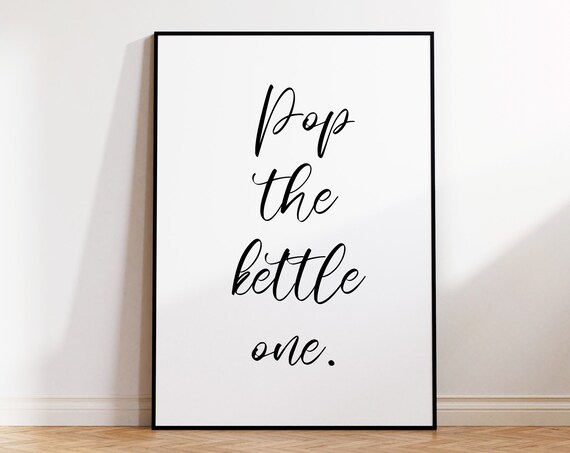Pop The Kettle On Kitchen Quote Script British Tea Lover Poster