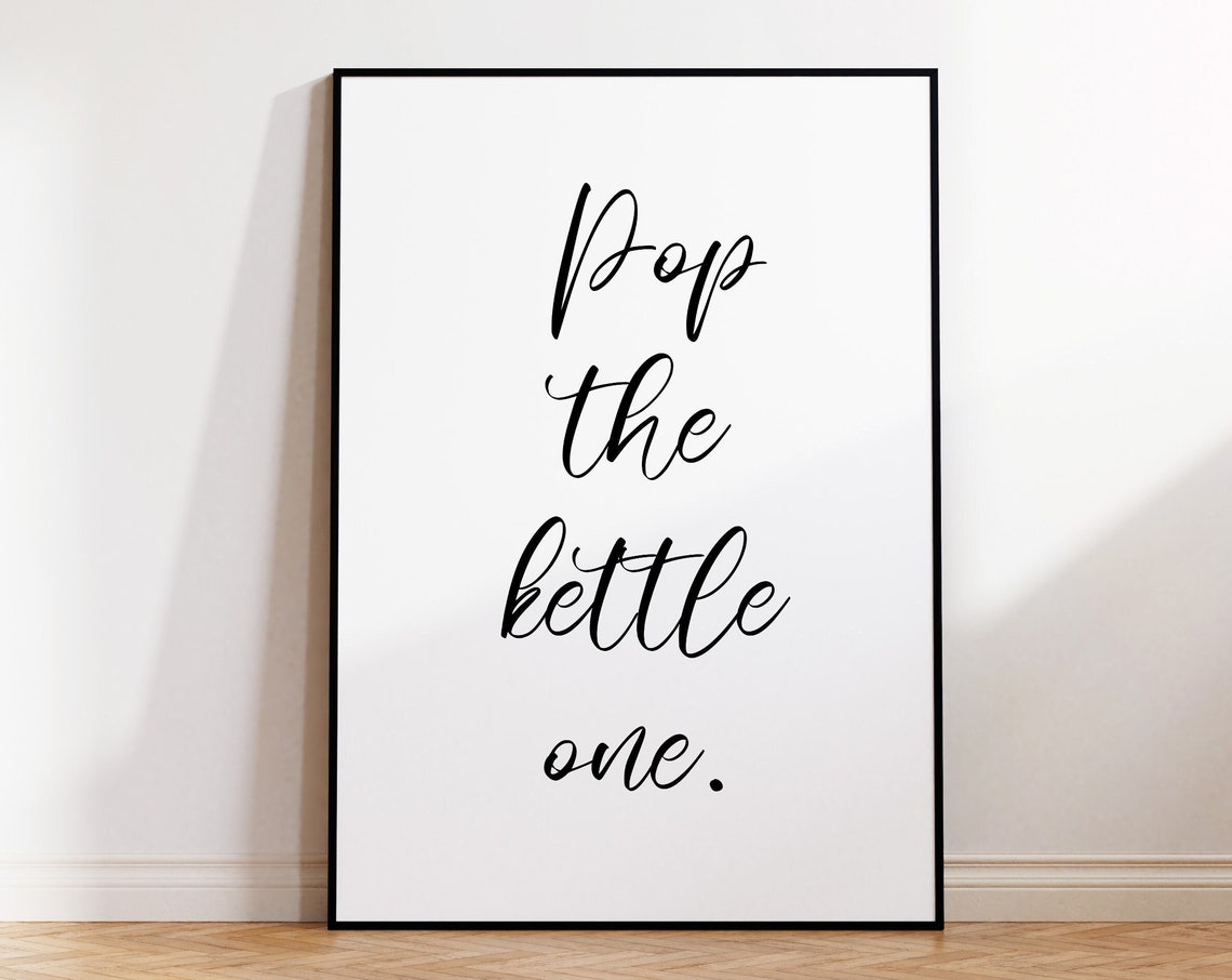 Pop The Kettle On Kitchen Quote Script British Tea Lover Poster