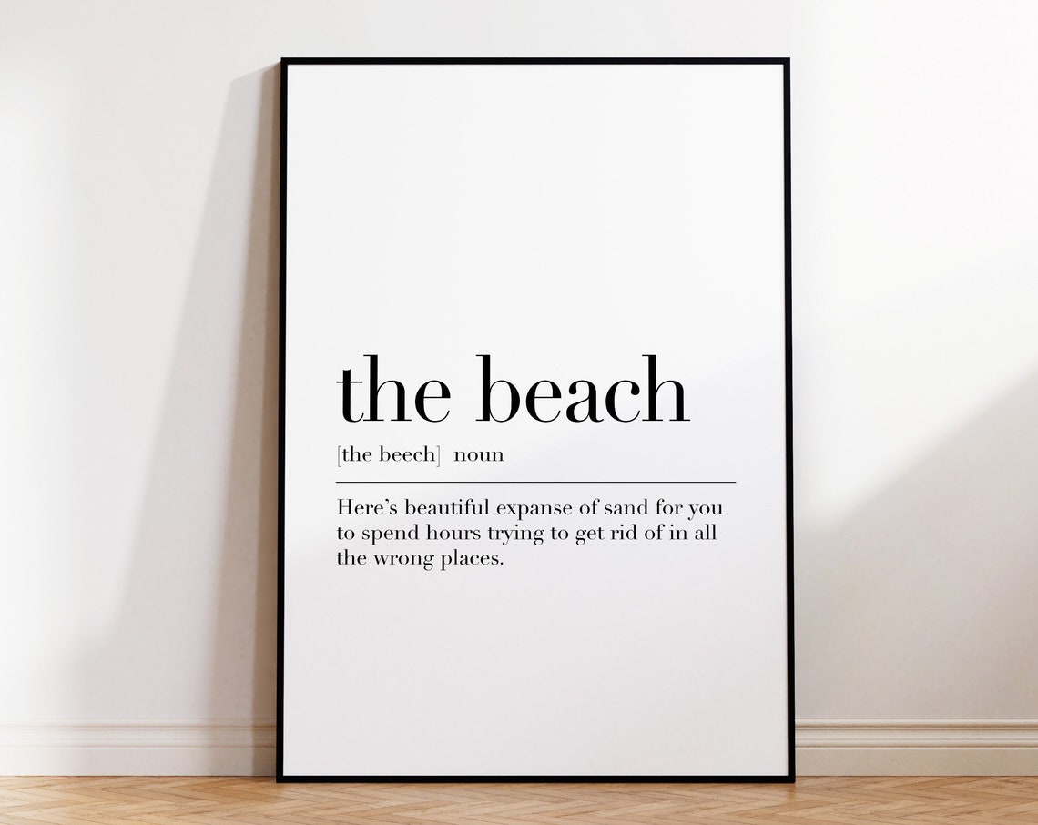 The Beach Funny Dictionary Definition Coastal Summer Quote Poster - Image 4