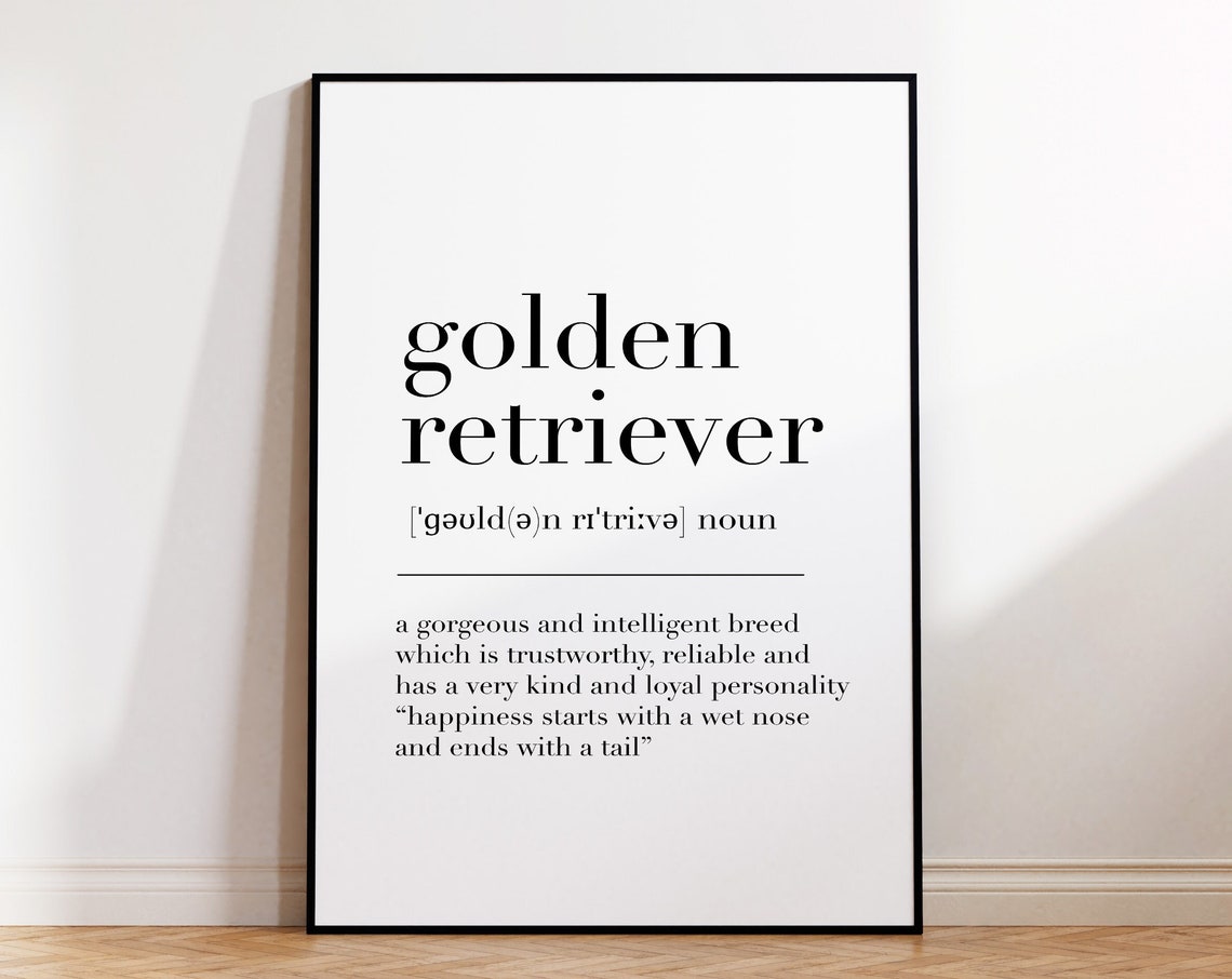 Golden Retriever Definition Dictionary Quote Poster Dog Lover Wall Art - Image 4