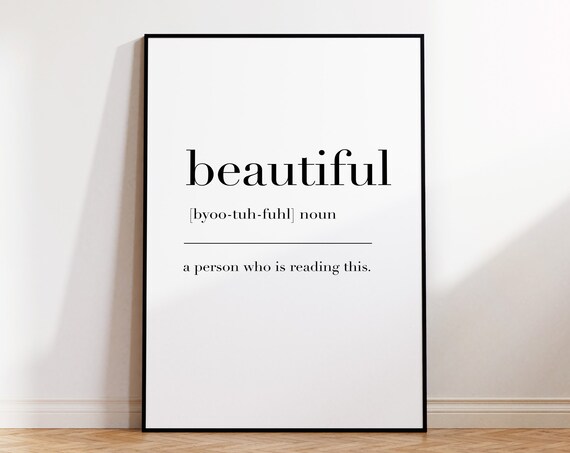Beautiful Beautiful Print Beautiful Poster Beautiful Definition Beautiful Wall Decor Poster Beautiful Definition Print
