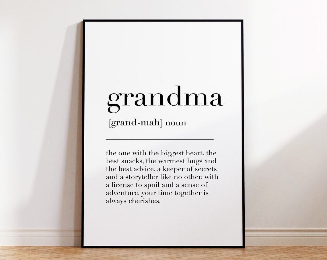 Grandma Definition Heartfelt Family Gift Dictionary Word Poster - Image 4