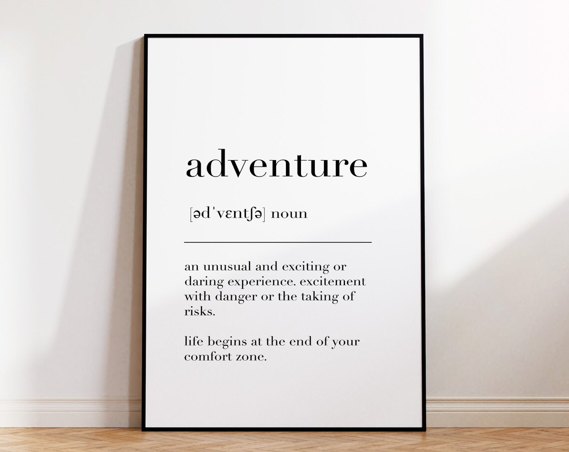Adventure Definition Print Adventure Print Adventure Poster Adventure Quote Print Adventure Sign Adventure Wall Art - Image 4