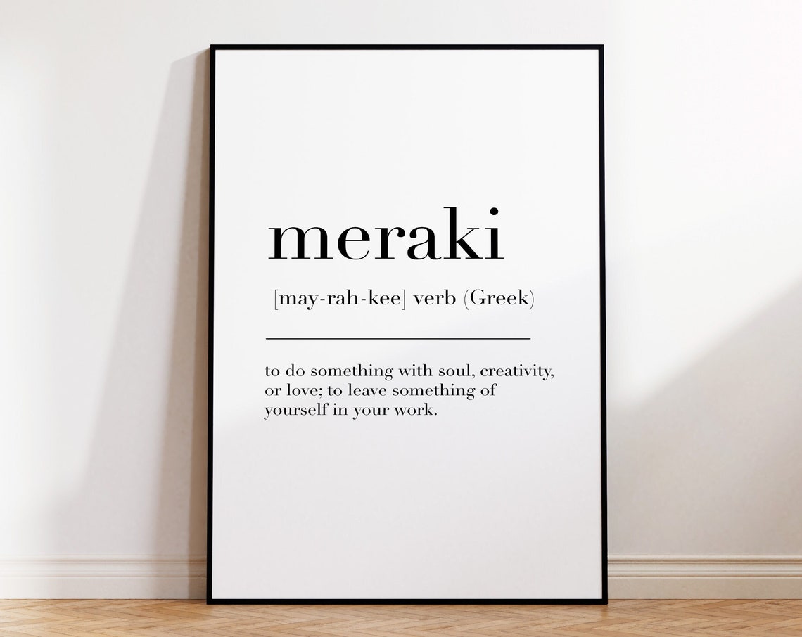 Meraki Greek Definition Dictionary Style Inspirational Print - Image 4