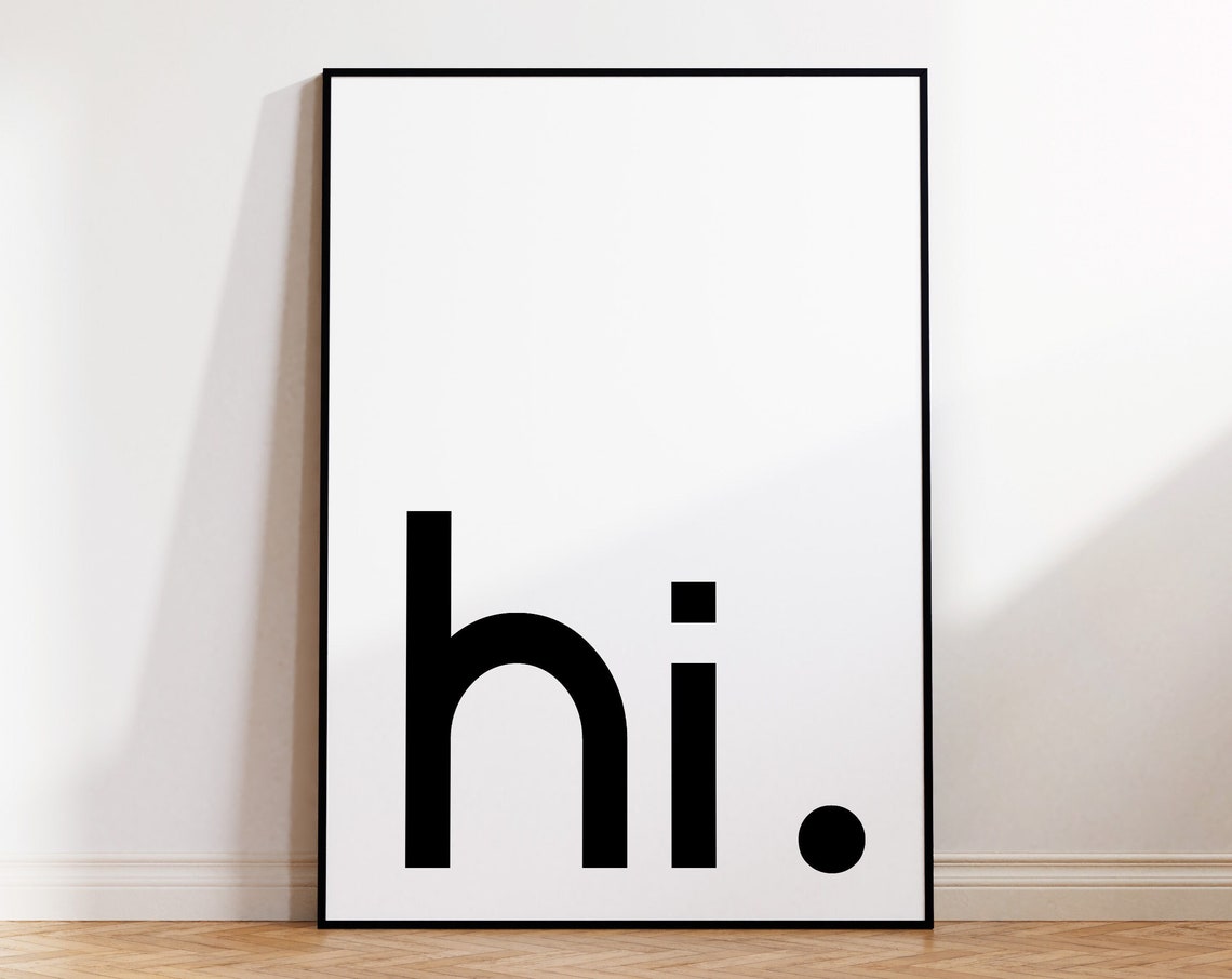 Hi Minimalist Bold Typography Greeting Modern Entryway Decor Poster - Image 4