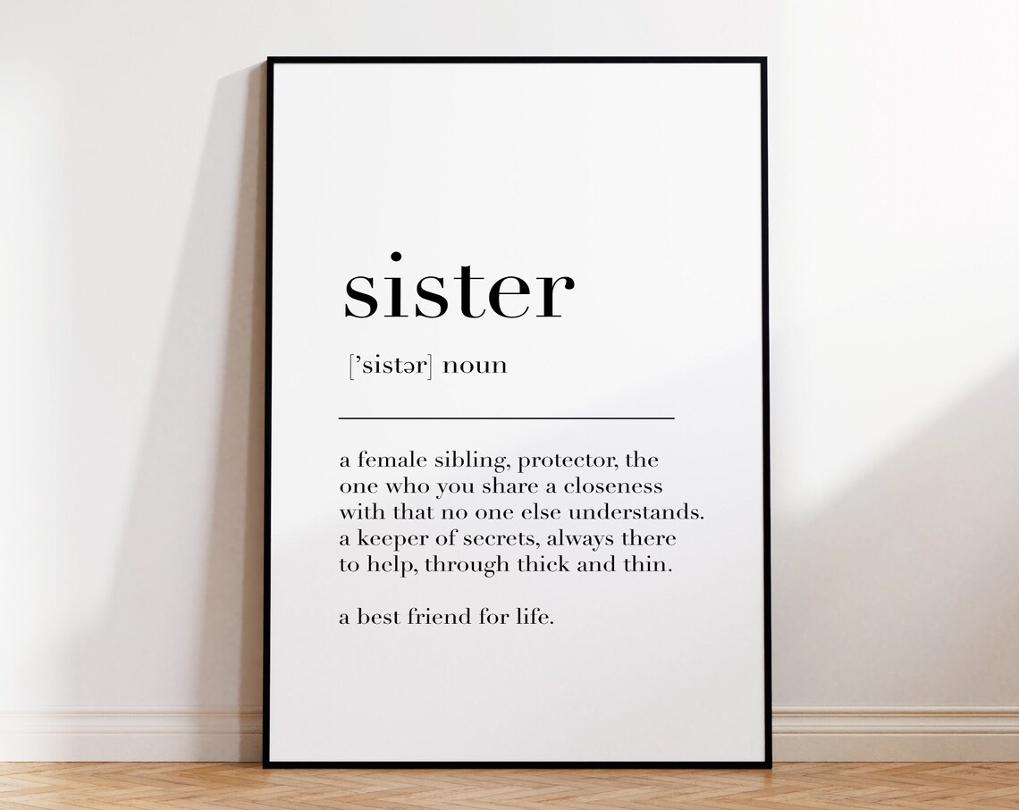 Sister Definition Quote Art Print, Funny Typographic Gift - Image 4