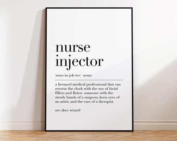 Nurse Injector Definition Print Nurse Injector Poster Nurse Injector Quote Wall Art Dictionary Poster Gift For Nurse