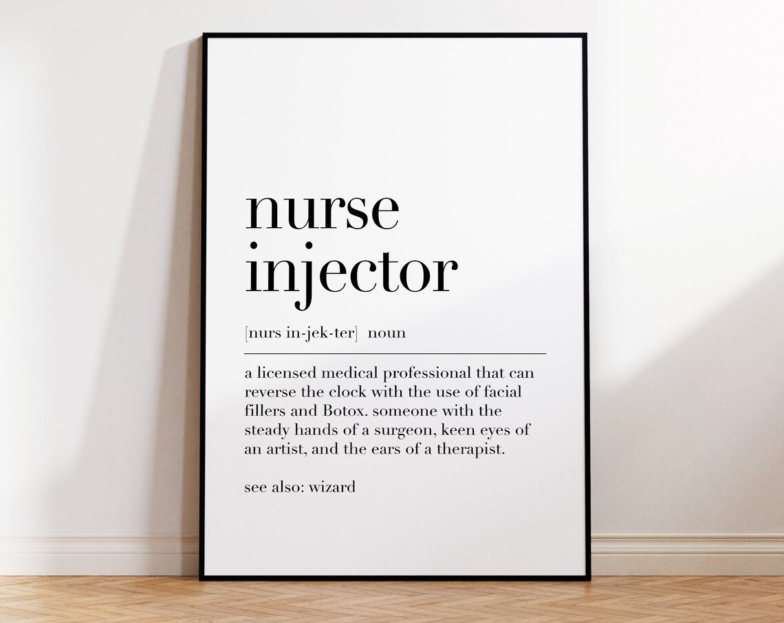 Nurse Injector Definition Print Nurse Injector Poster Nurse Injector Quote Wall Art Dictionary Poster Gift For Nurse