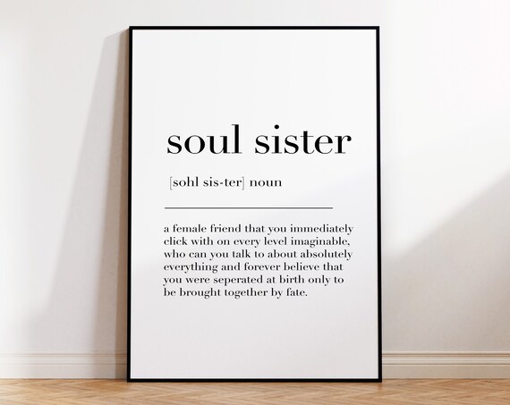 Soul Sister Friendship Print Personalised Best Friend Gift Soul Sister Definition Custom Sister Gift Personalized Gift