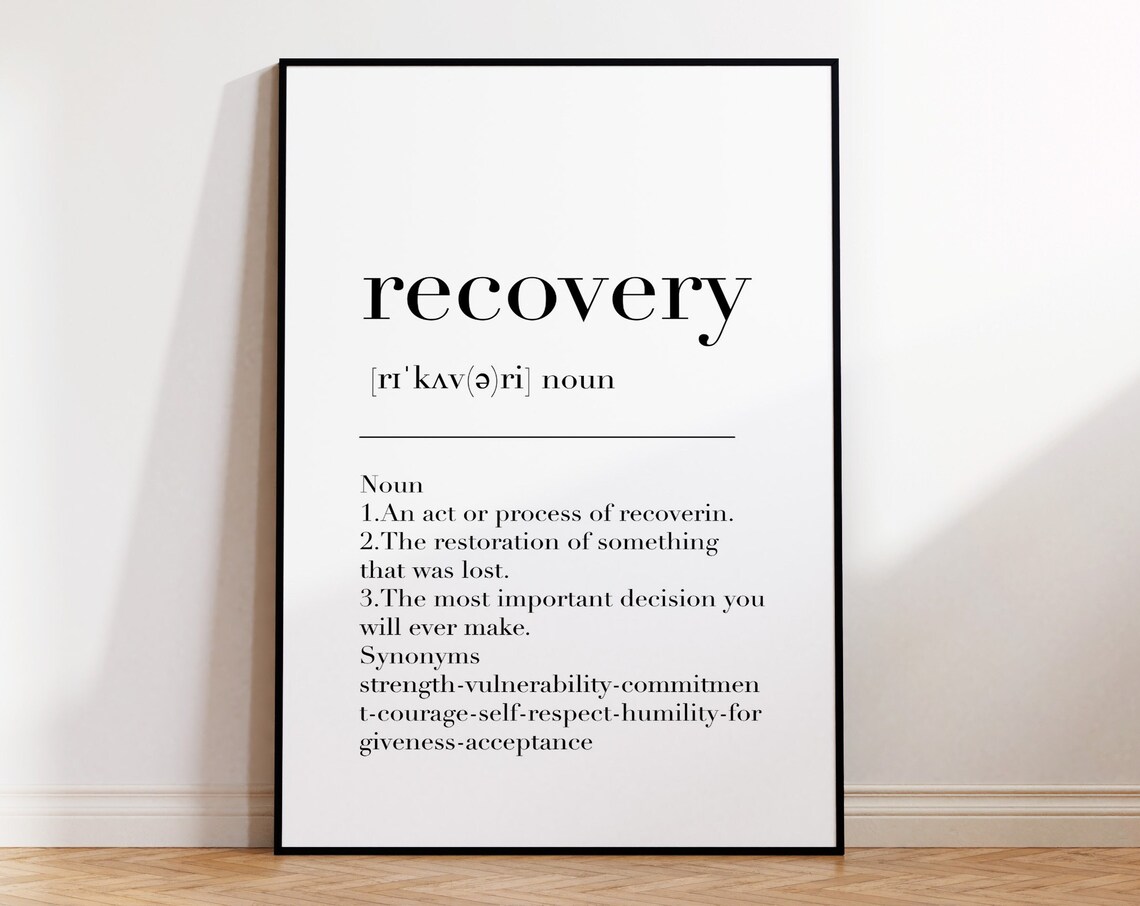 Recovery Definition Typography Art Print