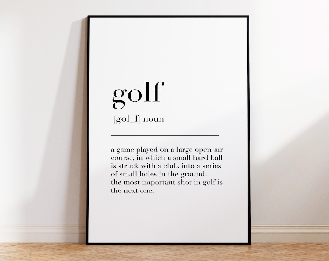 Golf Definition Print Sports Noun Meaning Minimalist Golfer Poster