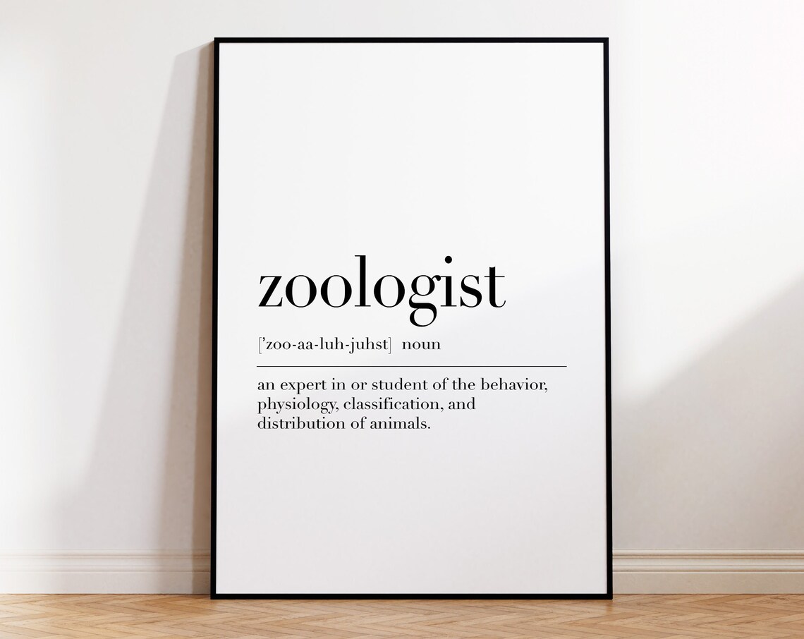 Zoologist Definition Print Zoologist Quote Zoologist Poster Zoologist Sign Gift For Zoologist Zoologist Wall Art - Image 4