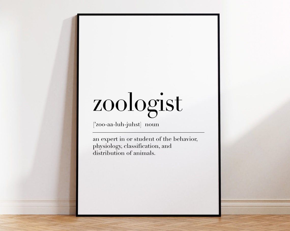Zoologist Dictionary Definition Science Career Gift Word Poster - Image 4