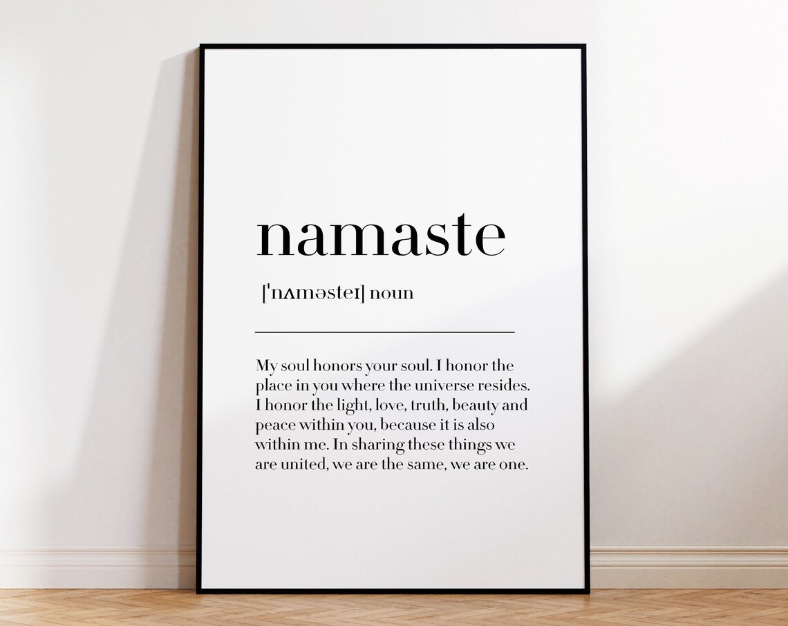 Namaste Definition Print Namaste Print Yoga Studio Decor Yoga Poster Meditation Print Namaste Art Print Yoga Print