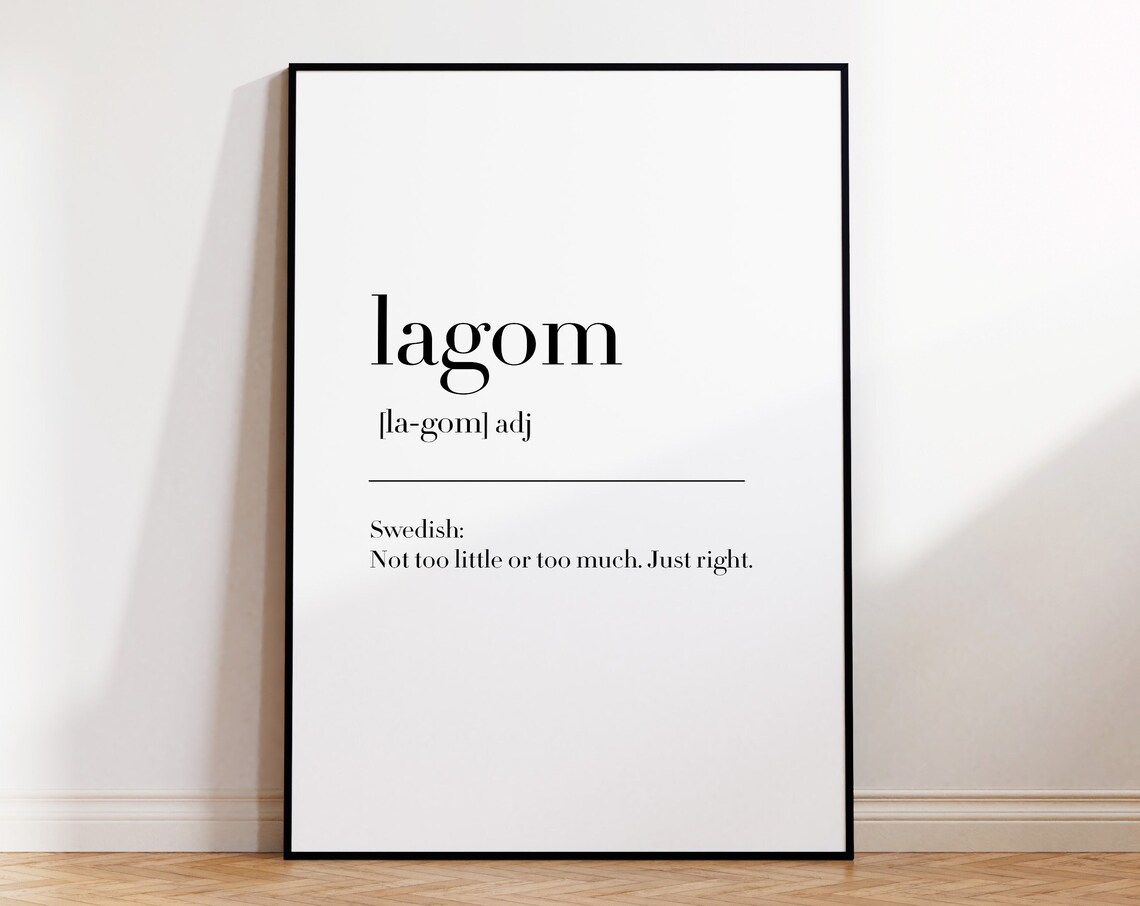 Lagom Lagom Print Lagom Poster Lagom Wall Decor Poster Lagom Definition Print Gift For Lagom Lagom Quotes Print - Image 4