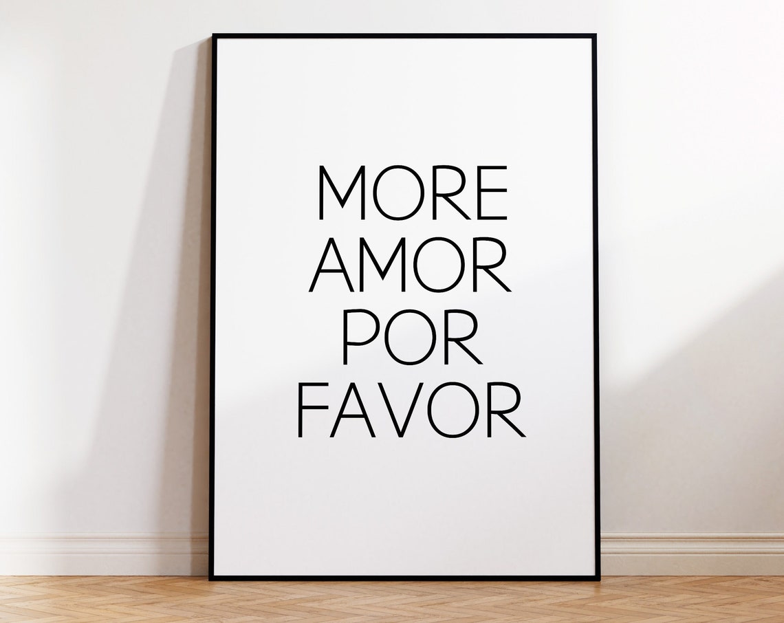 More Amor Por Favor Spanish Love Quote Minimalist Wall Art Poster - Image 4