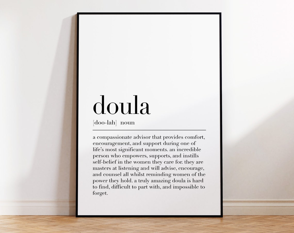 Doula Definition Dictionary Style Birth Worker Quote Wall Art Print - Image 4