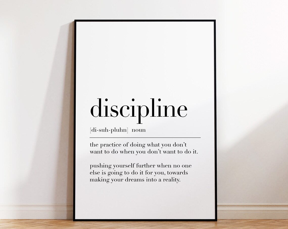 Discipline Definition Print Discipline Quote Print Discipline Poster Office Poster Inspirational Print Dictionary Poster - Image 4
